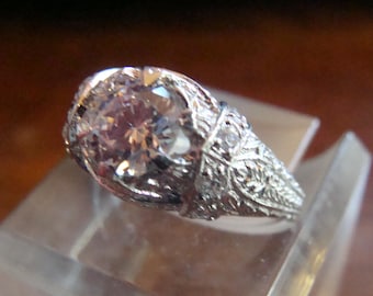 Wedding Engagement Sterling Silver Cubic Zirconia CZ Ring  Size 6