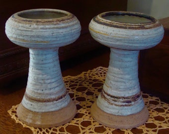 Vintage Rosenthal Netter Pair of Pottery Candle Holders  Italy