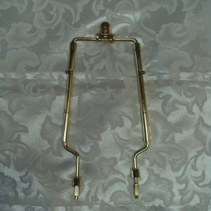 Adjustable Lamp Harp 8 in to 10 in with Finial -Brass finish