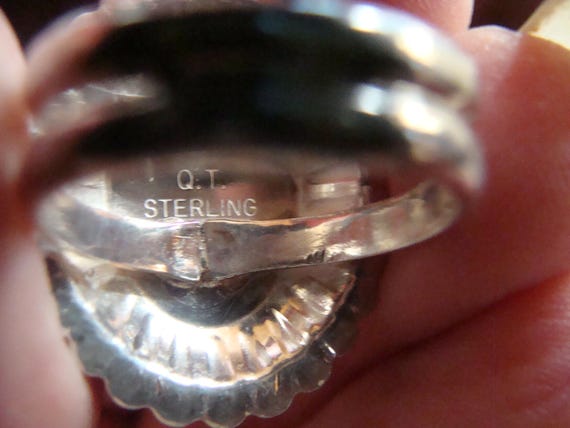 Signed Sterling Multi-stone Onyx & Shell Native A… - image 4