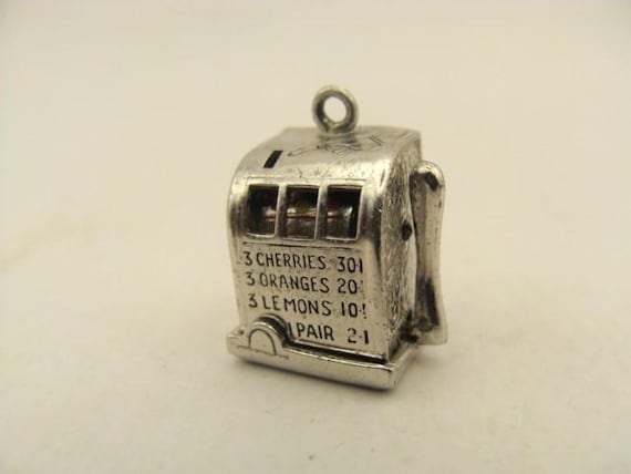 Vtg Wells Sterling Silver SLOT MACHINE moveable