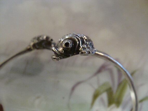 Vintage Sterling Silver open / Split Bangle with … - image 3