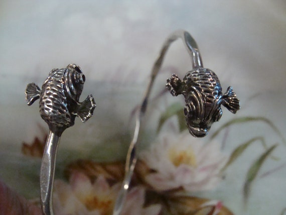 Vintage Sterling Silver open / Split Bangle with … - image 1