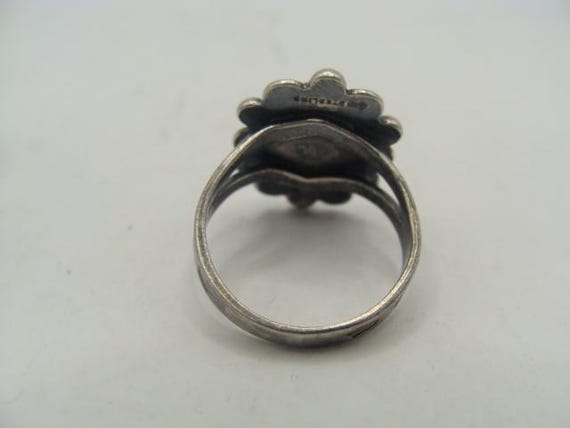 Vtg Sterling Native American Turquoise Ring Size … - image 4