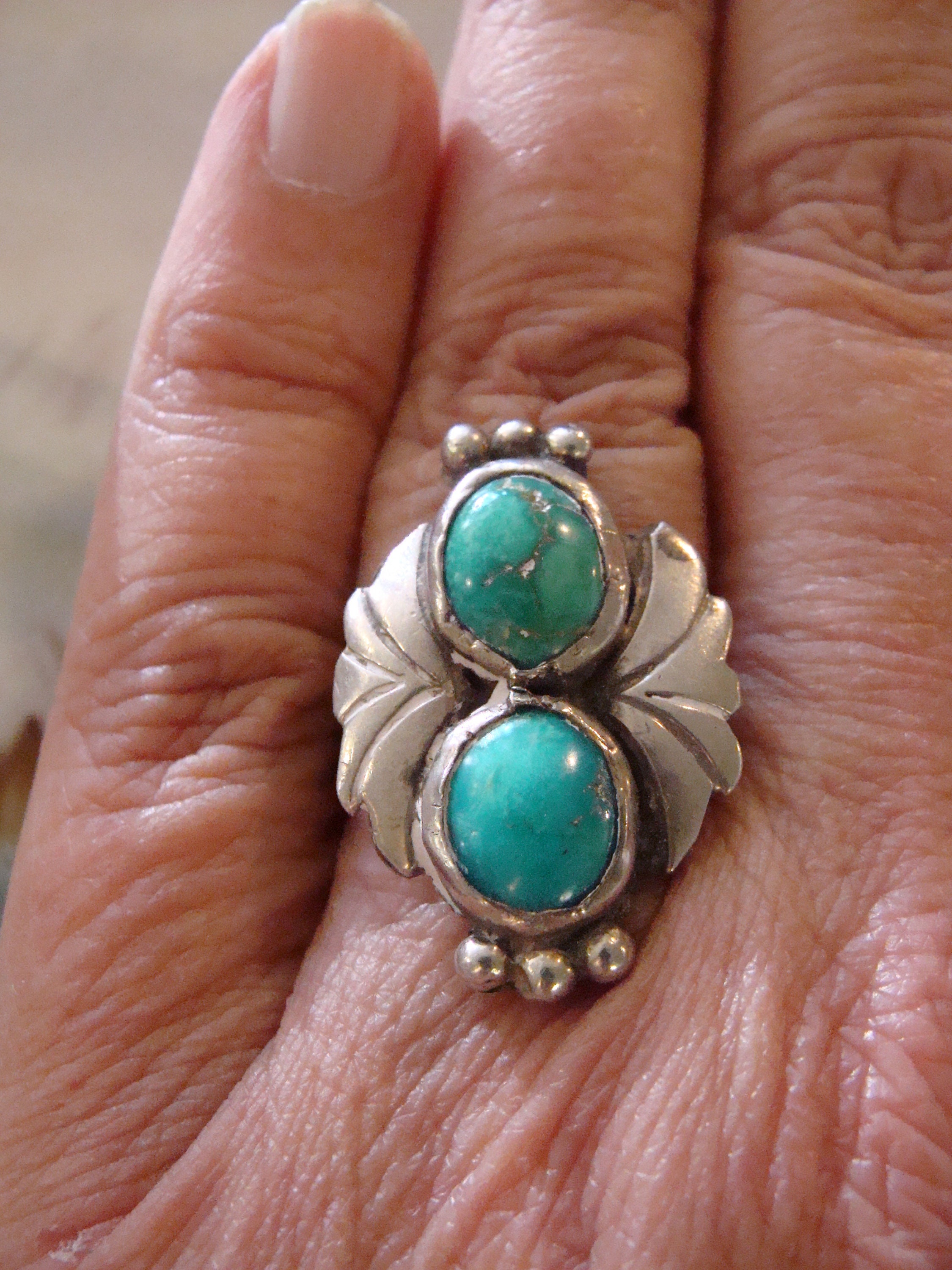 Vintage Sterling Silver Turquoise Native American Ring Size 6 - Etsy