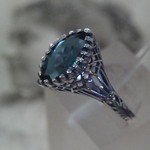 Charming  Sterling Marquis London Blue Topaz Ring Size 5.75