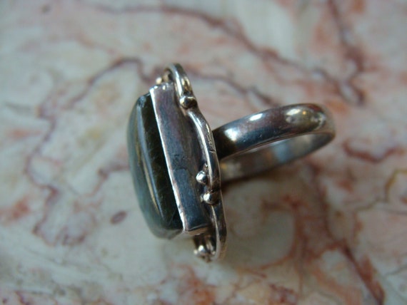 Vtg Labradorite Sterling Silver Ring Size 6 - image 3