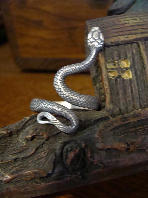 Sterling Silver Snake Wrap Ring Adjustable Very d… - image 1
