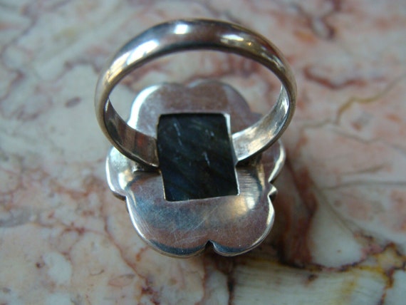 Vtg Labradorite Sterling Silver Ring Size 6 - image 4