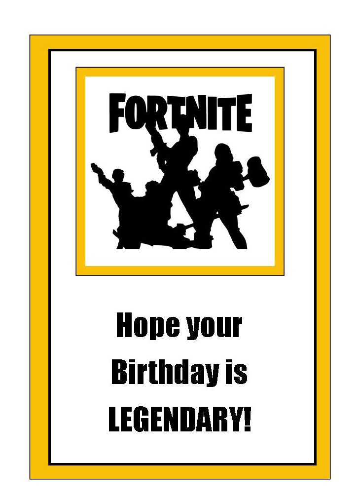 Fortnight Printable Birthday Card