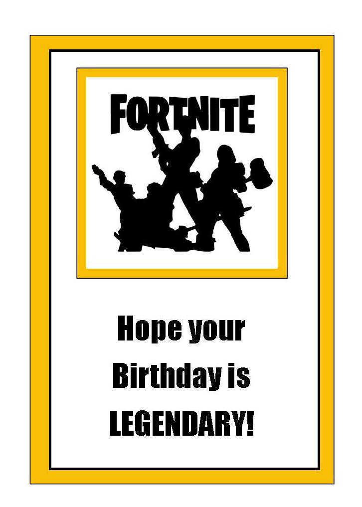 Fortnite Birthday Card Printable That Are Sweet Russell Website