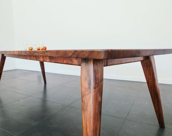 84" Oregon Walnut Mid-Century Modern Dining Table