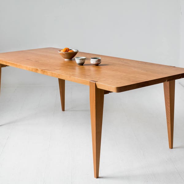 96" American cherry Oslo Dining Table