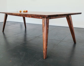96" Oregon Walnut Mid-Century Modern Dining Table