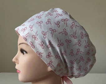 Women’s Pink Bows Euro Scrub Caps & Surgical Caps
