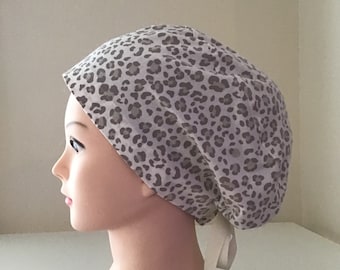 Women’s Leopard Print Euro Scrub Caps & Surgical Caps
