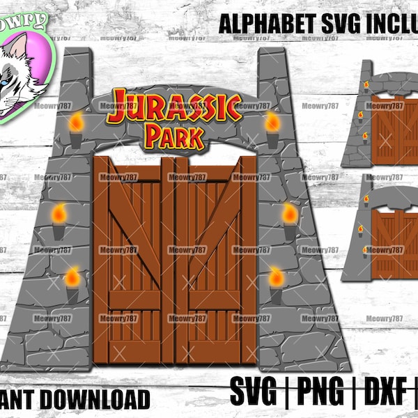 Jurassic Park Gates SVG | Portes d'entrée au Parque Jurasico SVG