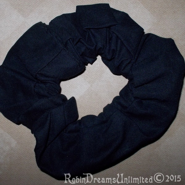 Black Hidden Pocket Zipper Scrunchie Hair Tie