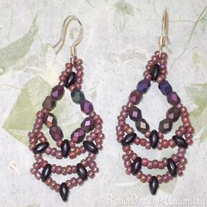 Matte Iridescent Purple SuperDuo Earrings