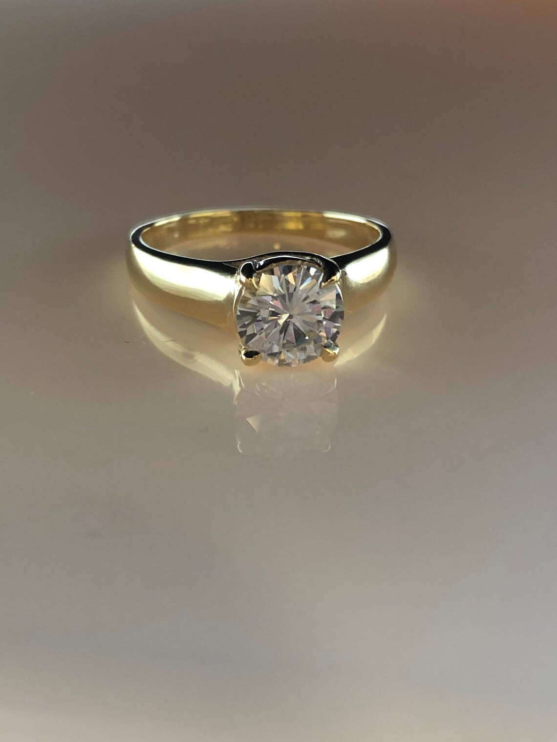 Trellis Engagement Ring Charles and Colvard Forever One Round - Etsy