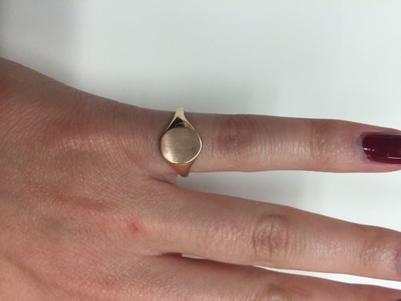 14kt Rose Gold Ladies Signet Ring Monogram Signet Ring for Ladies