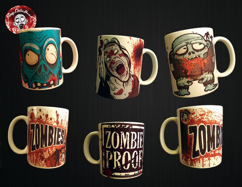 Zombie Mug 1 of 3 Different Designs in Collection Blood Etsy