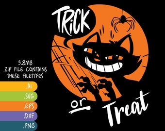 Trick or Treat - Cat Scratch Vector Design for Print or Plot .svg .eps .dxf .ai