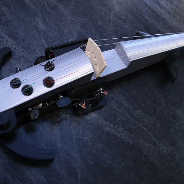 Crossbow-Style, 3D Printed Electric Violin with Case