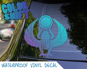 Color Shift Iridescent Vinyl Egyptian Scarab Decal