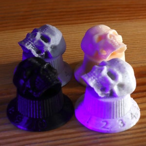 3d Printed Skull Guitar Knobs - Set of 3