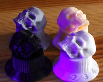 3d Printed Skull Guitar Knobs - Set of 3