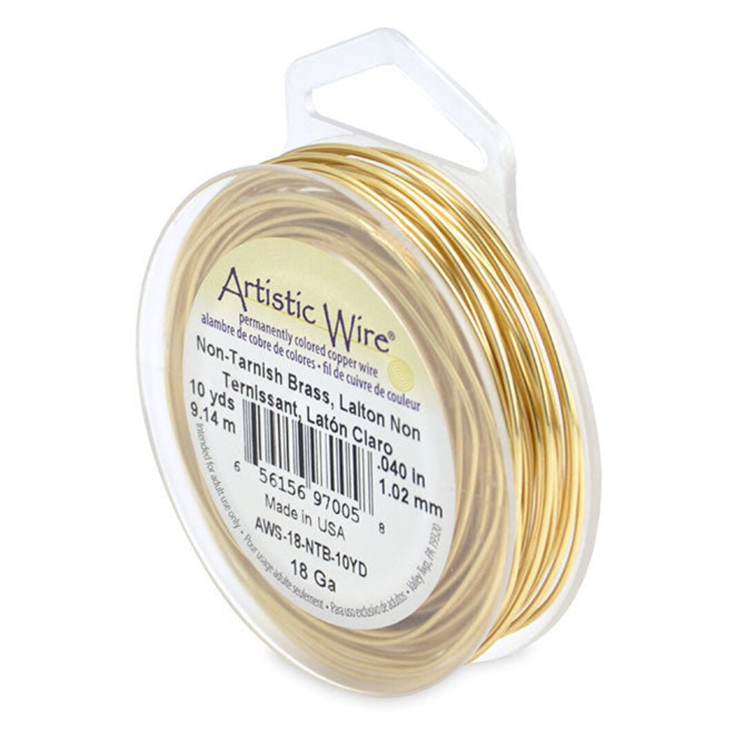 Alambre Artistic Wire Para Manualidades – 20 Gauge, Latón Resistente Al Deslustre, 15 Yardas (13.7 M)