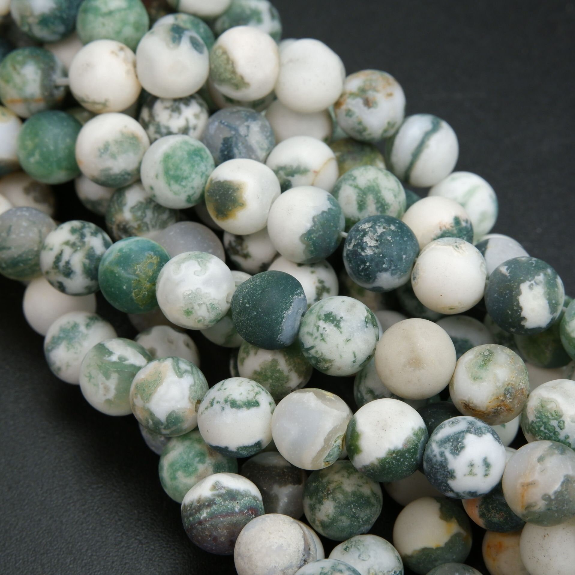 Tree Moss Agate Matte Round 6mm 8mm 10mm Gemstone | Etsy