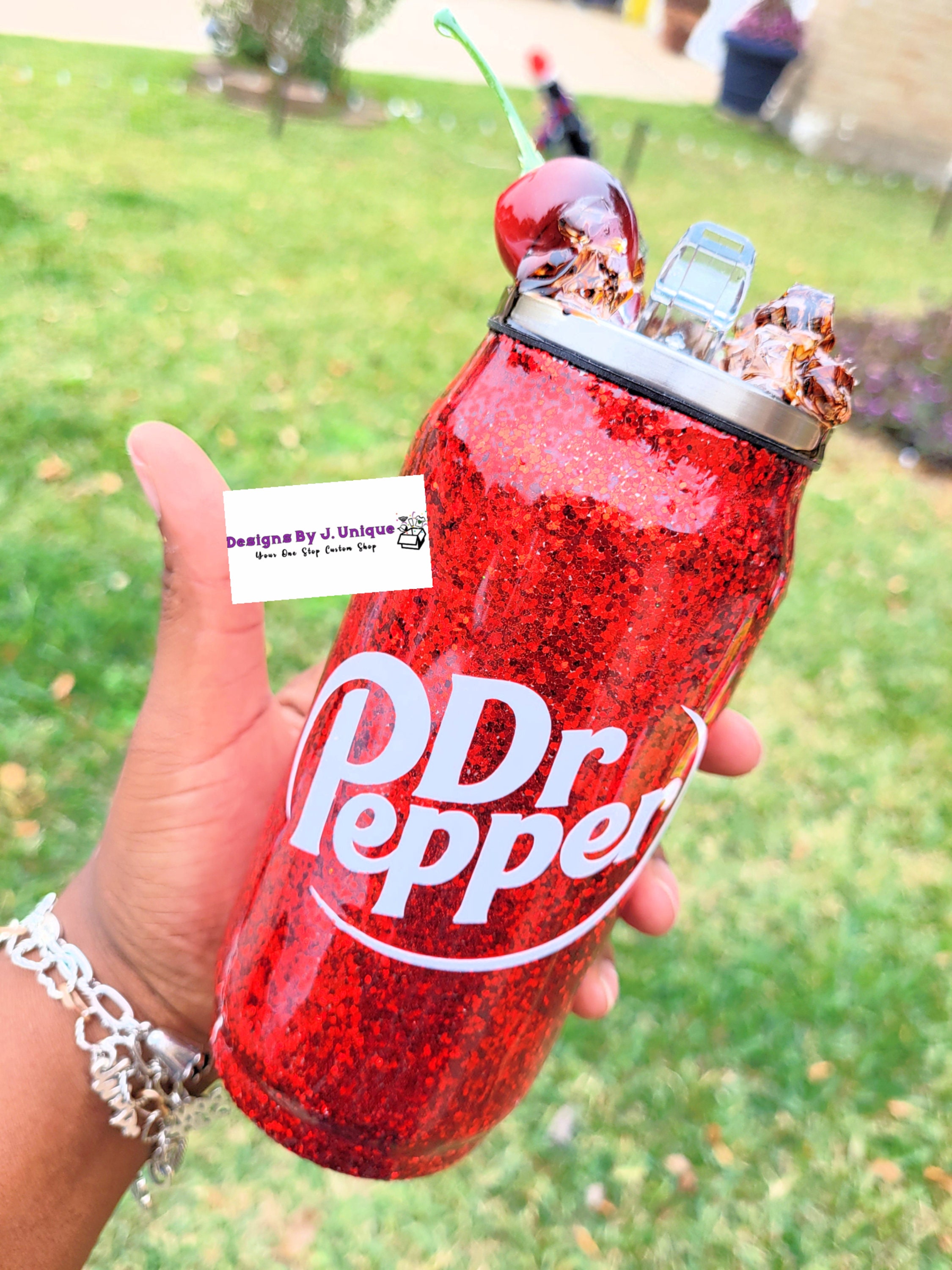 Dr.Pepper Tumbler with Ice lid topper