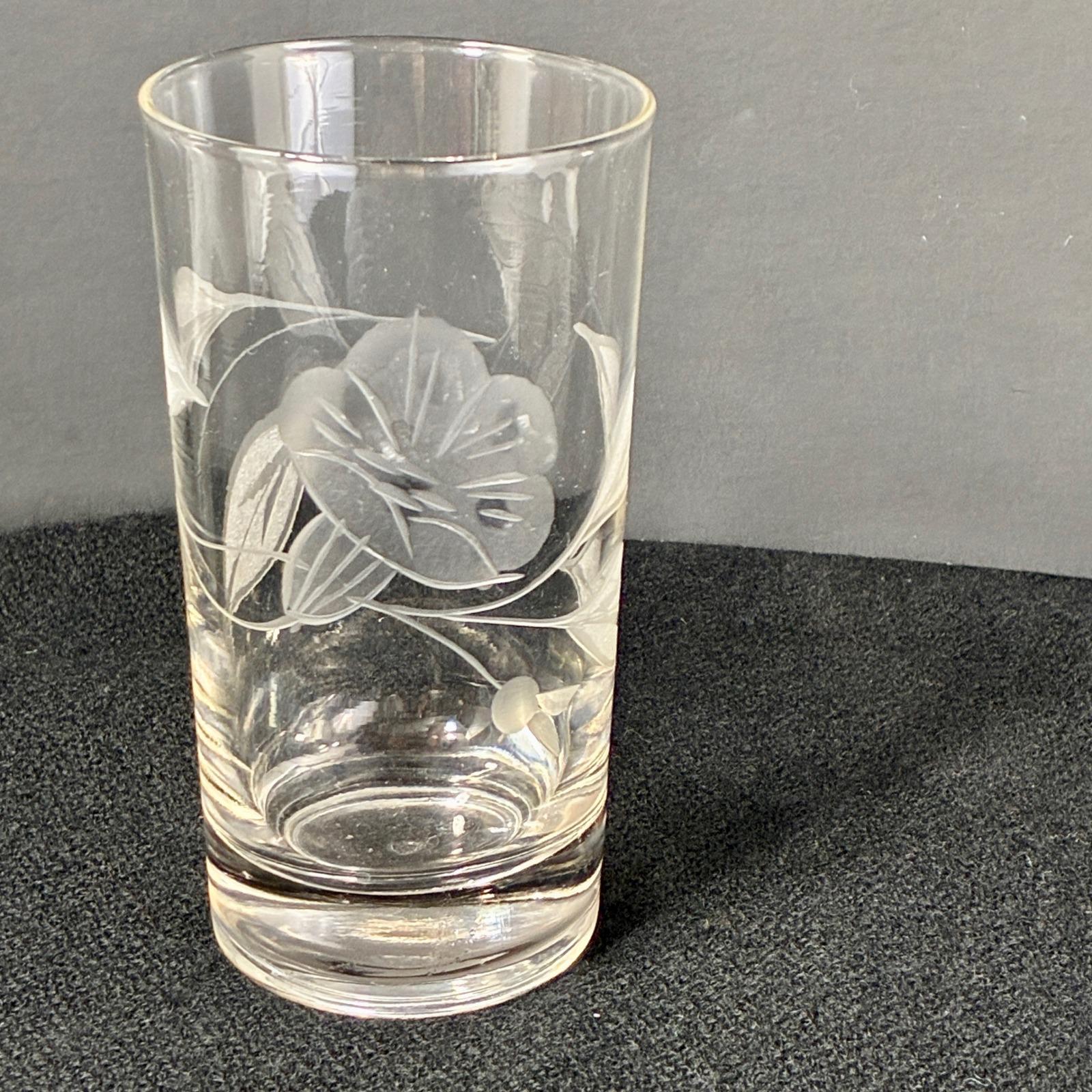 Etched Flower Highball Drinking Glasses - Etsy
