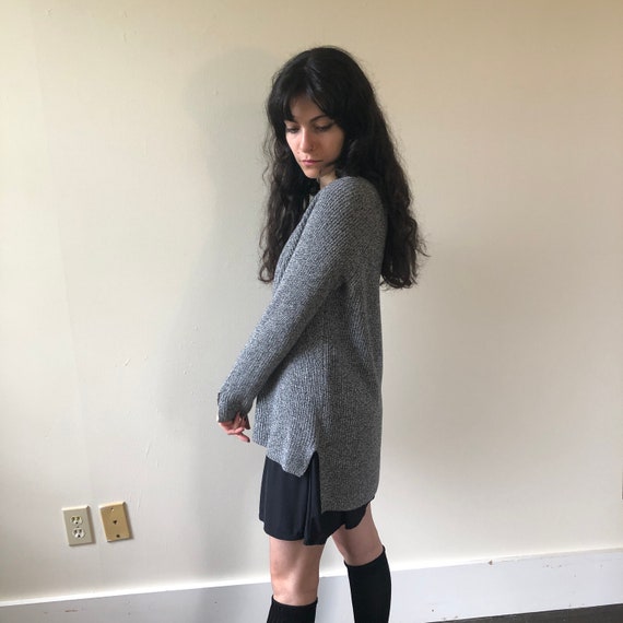 Gray Sweater / Black and White Ash Grey Long Slee… - image 7