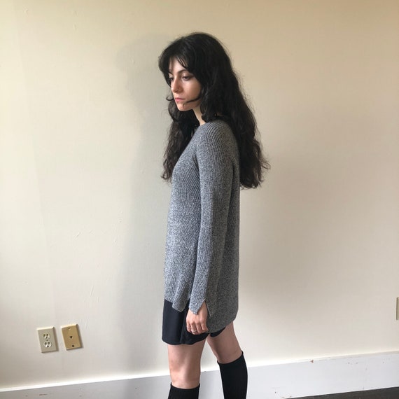 Gray Sweater / Black and White Ash Grey Long Slee… - image 5