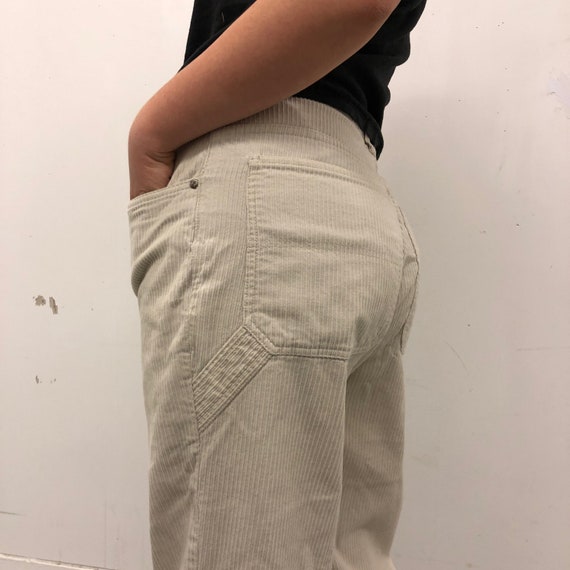 Vintage White Corduroy Carpenter Pants / Cord Jean