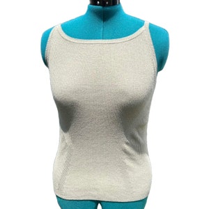Vintage Olive Green High Neck Ribbed Tank Top / Sleeveless Office Business Casual 90s Y2K Earth Tone Work Shirt