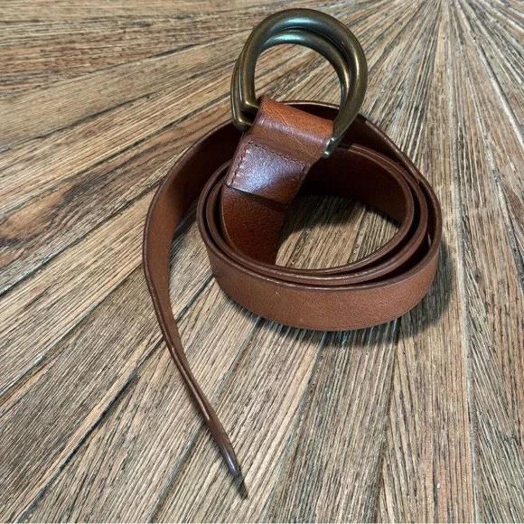 Adriano Goldscmied Leather Belt AG Adriano Goldschmied LEATHER BELT RIVETED Gold Buckle Size  main image 2
