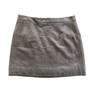 J Crew Beige Wool High Waisted Preppy Mini Skirt with Lining / Short Semi Formal Fitted Skirt