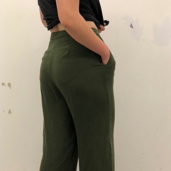 olive green loose pants
