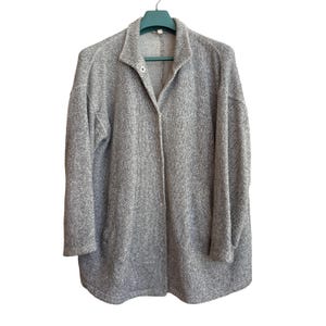 Cardigan Long En Laine Eileen Fisher Taille XL - Gris - Occasion Très Bon état - Pour Femme