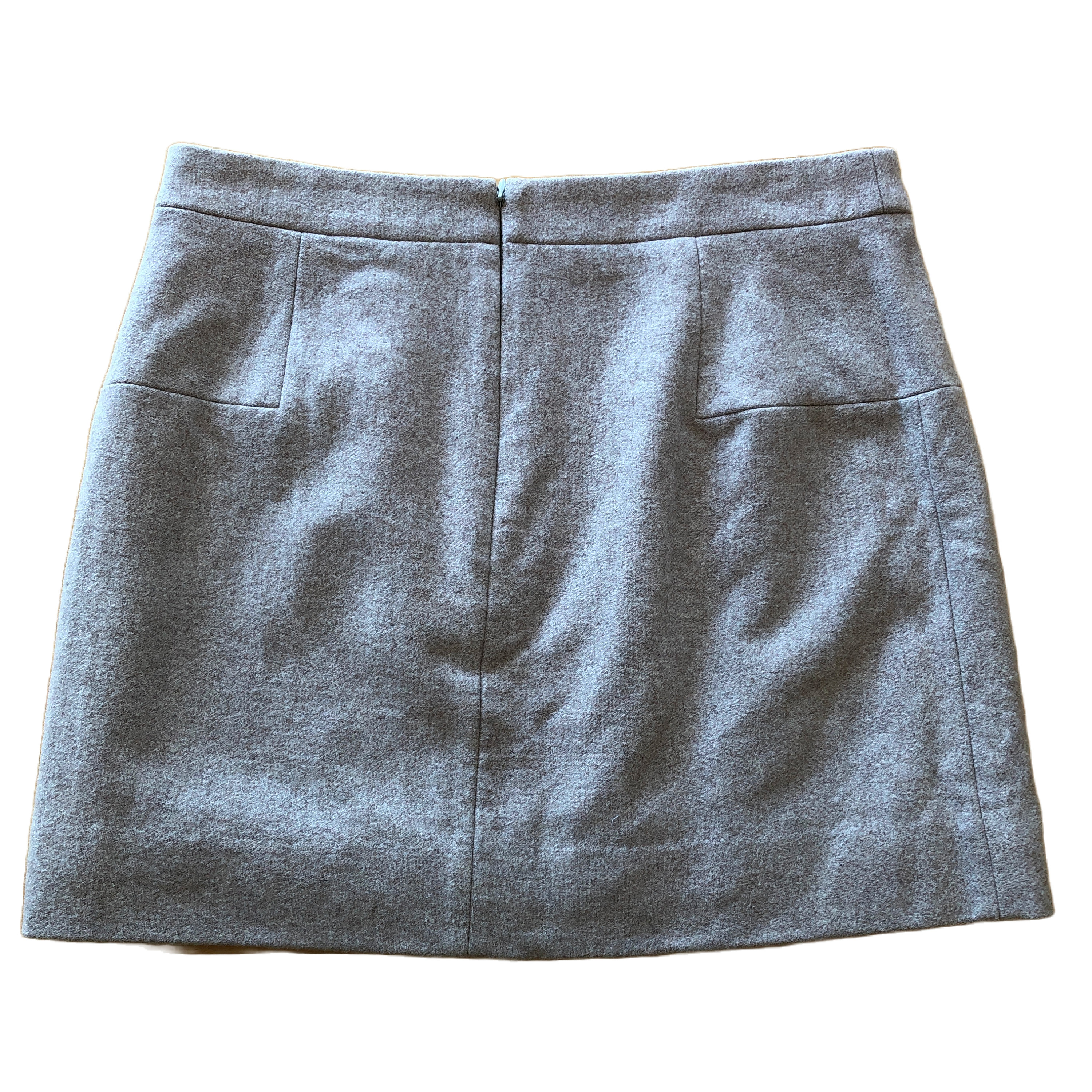 Mini-jupe double face en mélange de laine marron