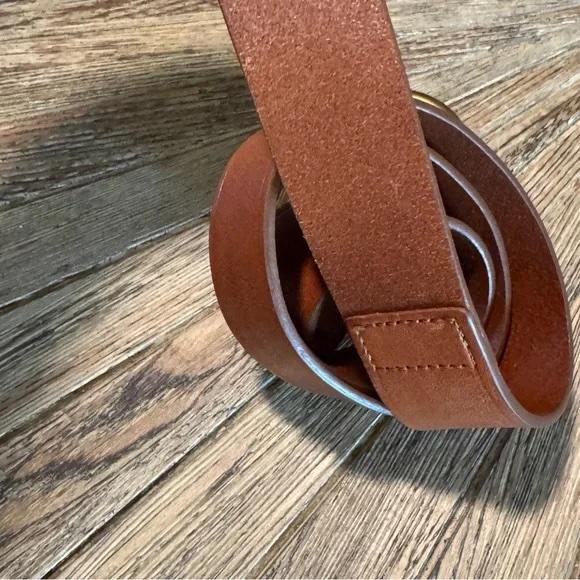 AG Adriano Goldschmied Caramel Brown Leather Dring Belt  display picture 1