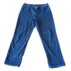 High Rise Dark Wash Ann Taylor Denim Jeans SZ 16R Straight Leg Pants