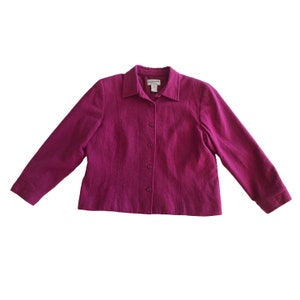 Vintage Pendleton Wool Pink Collared Guzikowa Kurtka Skrócona / Retro Blazer