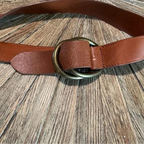 Adriano Goldscmied Leather Belt AG Adriano Goldschmied LEATHER BELT RIVETED Gold Buckle Size  main image 4
