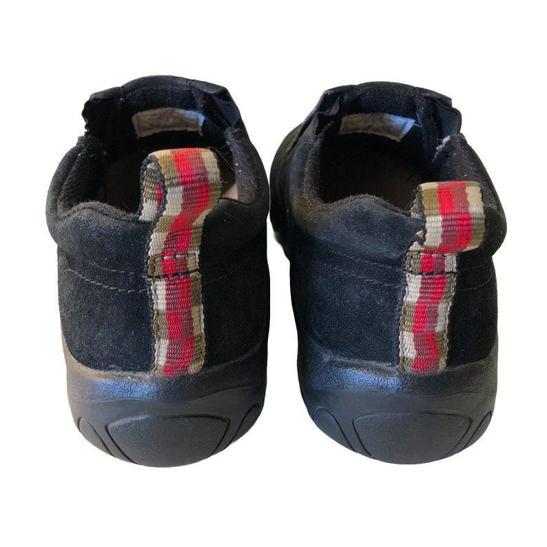 vintage Merrell Noir Daim Cuir Jungle Moc Slip-On Chaussure Randonnée Chunky Sneaker US Youth 4 / Euro 34 image 6