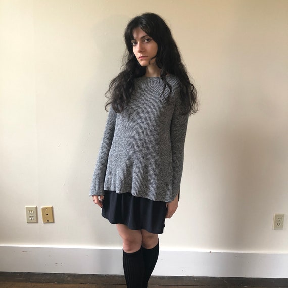 Gray Sweater / Black and White Ash Grey Long Slee… - image 2